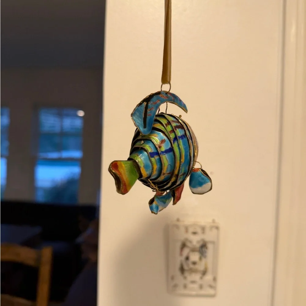 Colorful Articulated Cloisonné Fish Ornament